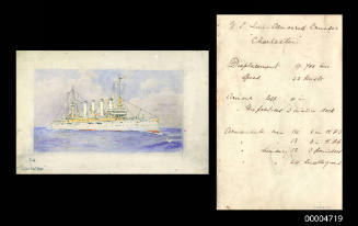 USS CHARLESTON - a study for a Wills cigarette card