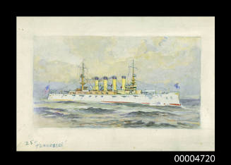 USS TENNESSEE - a study for a Wills cigarette card