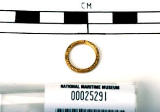 Gold split ring recovered from the wreck of the DUNBAR