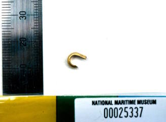 Gold latch hook for pendant recovered from the wreck of the DUNBAR