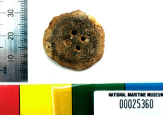 Bone button recovered from the wreck of the DUNBAR