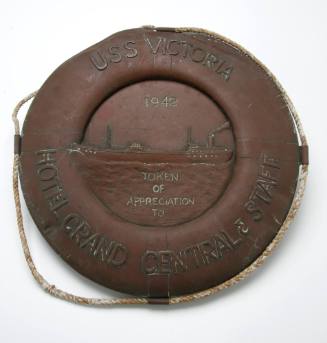 USS VICTORIA, 1942, token of appreciation to Hotel Grand Central & staff