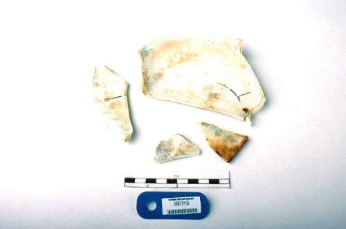 Fragmentary creamware dining plate recovered from the wreck of the DUNBAR