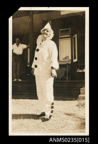 Muriel Binney in a Pierrot costume