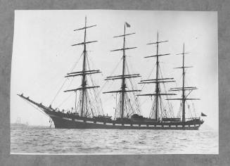 Barque anchored in a harbour