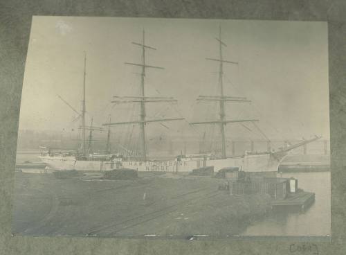 Norwegian barque HAWTHORNBANK at a wharf