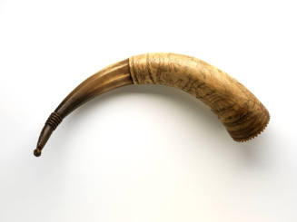 Scrimshaw powder horn carved by Louis Gauvin