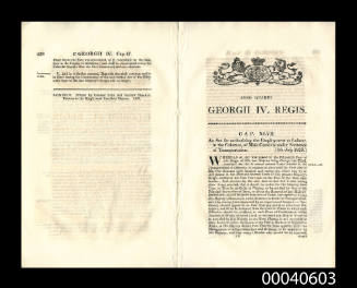 An Act for authorizing the Employment at Labour, in the Colonies, of Male Convicts under Sentence of Transportation