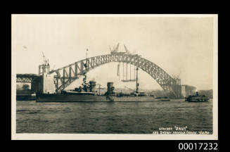 Dutch cruiser HNLMS JAVA and the Sydney Harbour Bridge