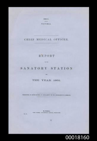 Report on the Sanatory Station for the Year 1862