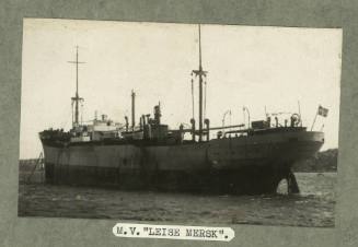 Cargo ship MV LEISE MERSK at anchor