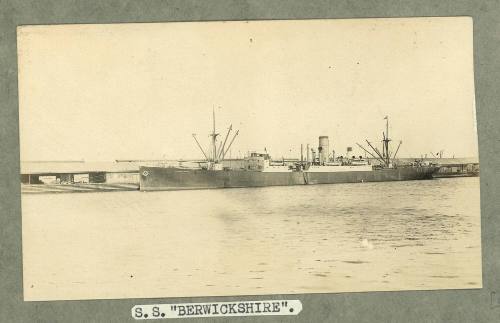 Cargo ship SS BERWICKSHIRE berthed at wharf