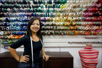 Dao Lu at work at Alteration Shoppe in Surfers Paradise