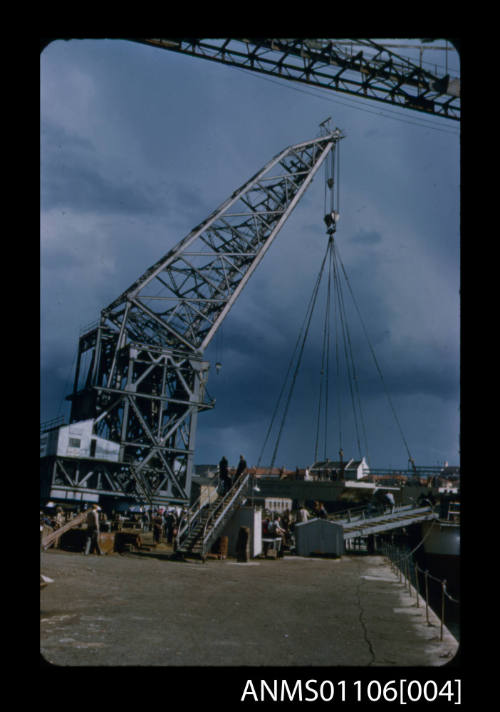 Colour photographic slide of a crane at Morts Dock