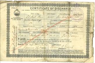 Certificate of discharge issued to Vincent Fitzgerald