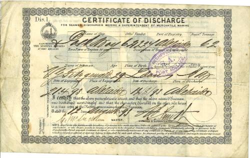 Certificate of discharge issued to Vincent Fitzgerald