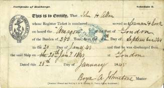 Certificate of discharge issued to John H Allan