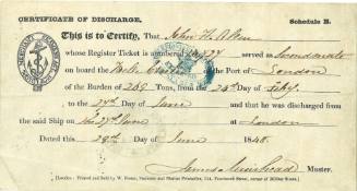 Certificate of discharge issued to John H Allan