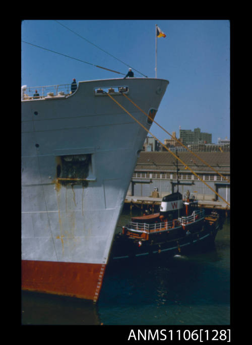 ARCADIA, P&O passenger liner, being assisted by tug WOOREE