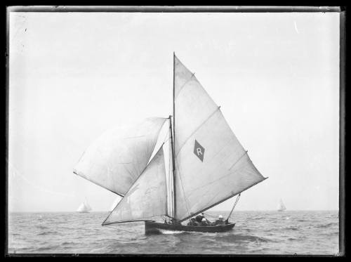 Sloop at Sydney Heads, inscribed 1065