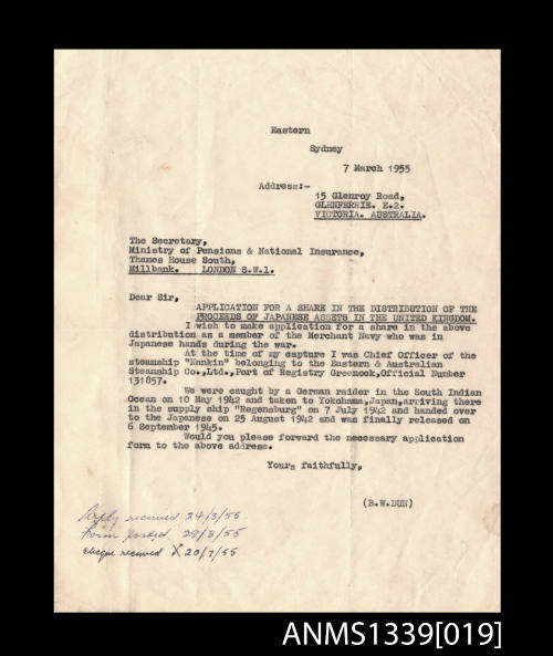 Mr Dun's application for a share in the distribution of the proceeds of the Japanese Assests sold in the United Kingdom