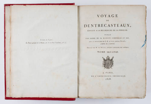 Voyage de d'Entrecasteaux, envoye a la recherche de la Perouse,  Volumes I & 2 (Voyage of D'Entrecasteaux, sent in search of la Perouse)