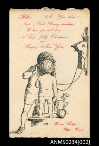 Hello! Are you there? Jack and Dick Binney speaking. We hope you will have a very jolly Christmas and a Happy New Year