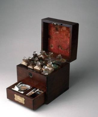 Medicine chest, 19th century, initals 'E.J' on lid