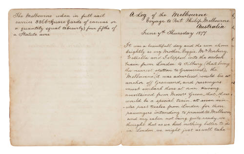 Diary kept by Thomas Waters aboard the MELBOURNE