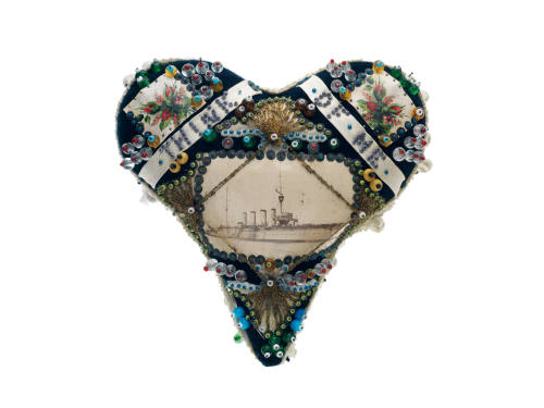 Heart shaped pin cushion 'Think of Me' : HMAS SYDNEY (I)
