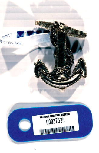 Engineer lieutenant commander reserve epaulette anchor with stock, belongs with epaulette 00027533