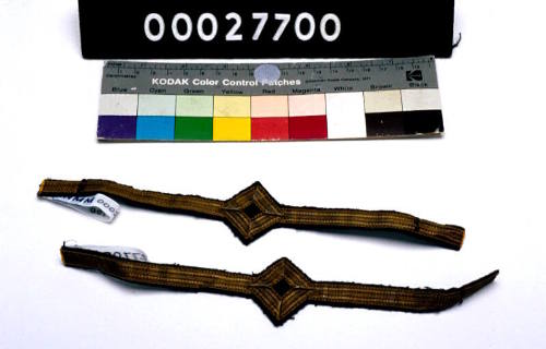 TWO PIECES OF THIRD OFFICER DISTINCTION LACE.  PART OF A TAILOR'S KIT, THE CASE 00027650, ITS CONTENTS REGISTERED AS 00027651 - 00027736.