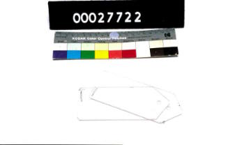 TWO TEMPLATES FOR SHOULDER STRAPS.  PART OF A TAILOR'S KIT, THE CASE 00027650, ITS CONTENTS REGISTERED AS 00027651 - 00027736.