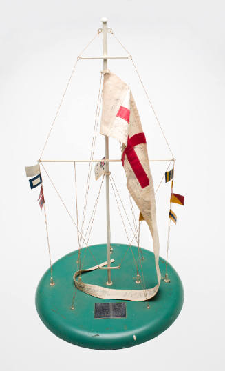 Model of the Garden Island signal mast presented to Bert Sankey on retirement