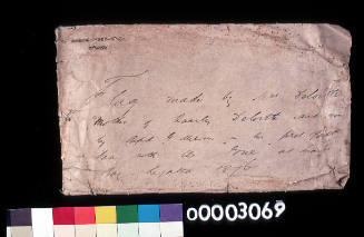 Envelope relating to a 19th century hand sewn silk flag