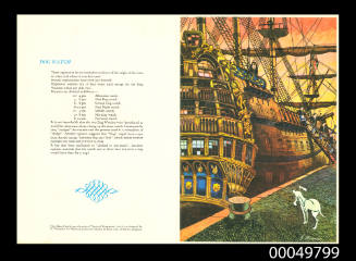 P&O menu card titled 'Dog Watch', from a series themed 'Nautical Expressions'