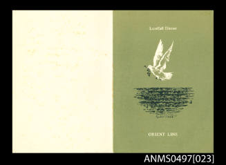 Orient Line SS OTRANTO Landfall Dinner Menu 4 December 1956