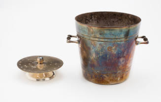 Burns Philp Line ice bucket and strainer used by George Caulfield, ship's steward