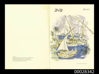 P&O SS STRATHNAVER dinner menu 2 August 1961