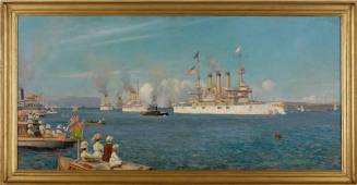 The Great White Fleet entering Sydney Harbour through the Heads