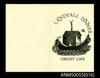 Orient line, RMS "Orion", Landfall dinner, 2 October 1950