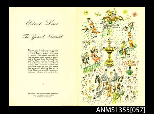 SS ORSOVA dinner menu 6th December 1958. The Grand National