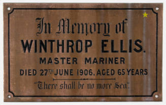 In memory of Winthrop Ellis.  Master Mariner. Died 27th June 1906, aged 65 years
