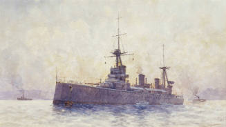 HMAS AUSTRALIA (I) at anchor