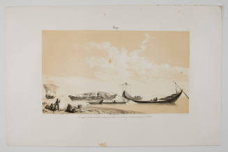 Pirogues des bancs des bouches du Gange, Petite pirogue nomee Doonga et bateaux de transport de Calcutta