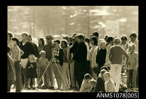 The crowd at the first world open surfboard championships in Manly