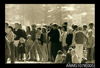 The crowd at the first world open surfboard championships in Manly