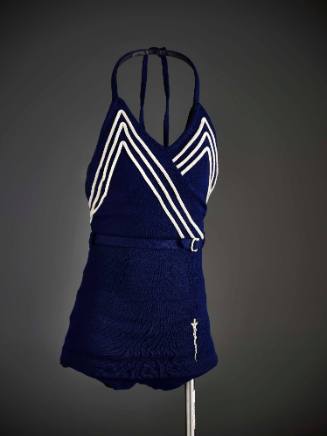 Women's navy blue one piece bathing costume made by Black Lance