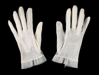 Pair of white wedding gloves owned by Mrs Lina Cesarin
