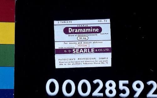 Physician's professional sample of Dramamine: G.D. Searle and Company Limited